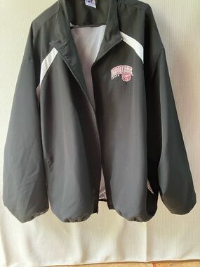 Russell Athletic Black Jacket with Blue and Red Logo